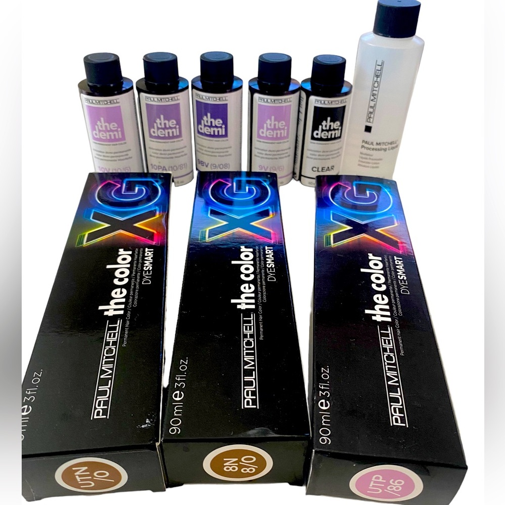 Paul Mitchell Assorted Permanent Color Lot with Processing Liquid & the Demi
